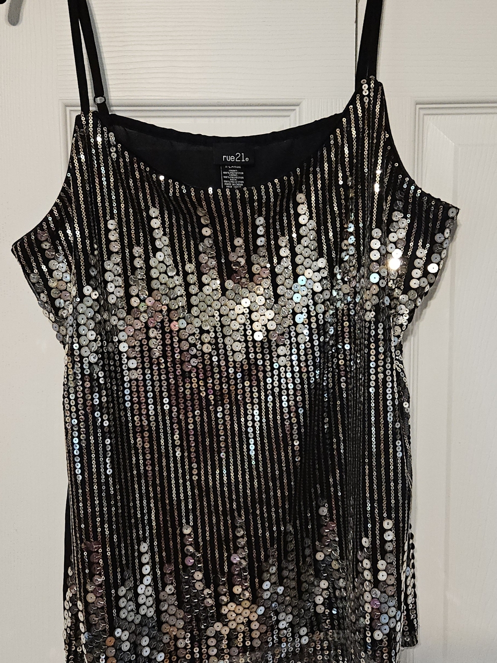 rue21 Black Sequin Cami Top